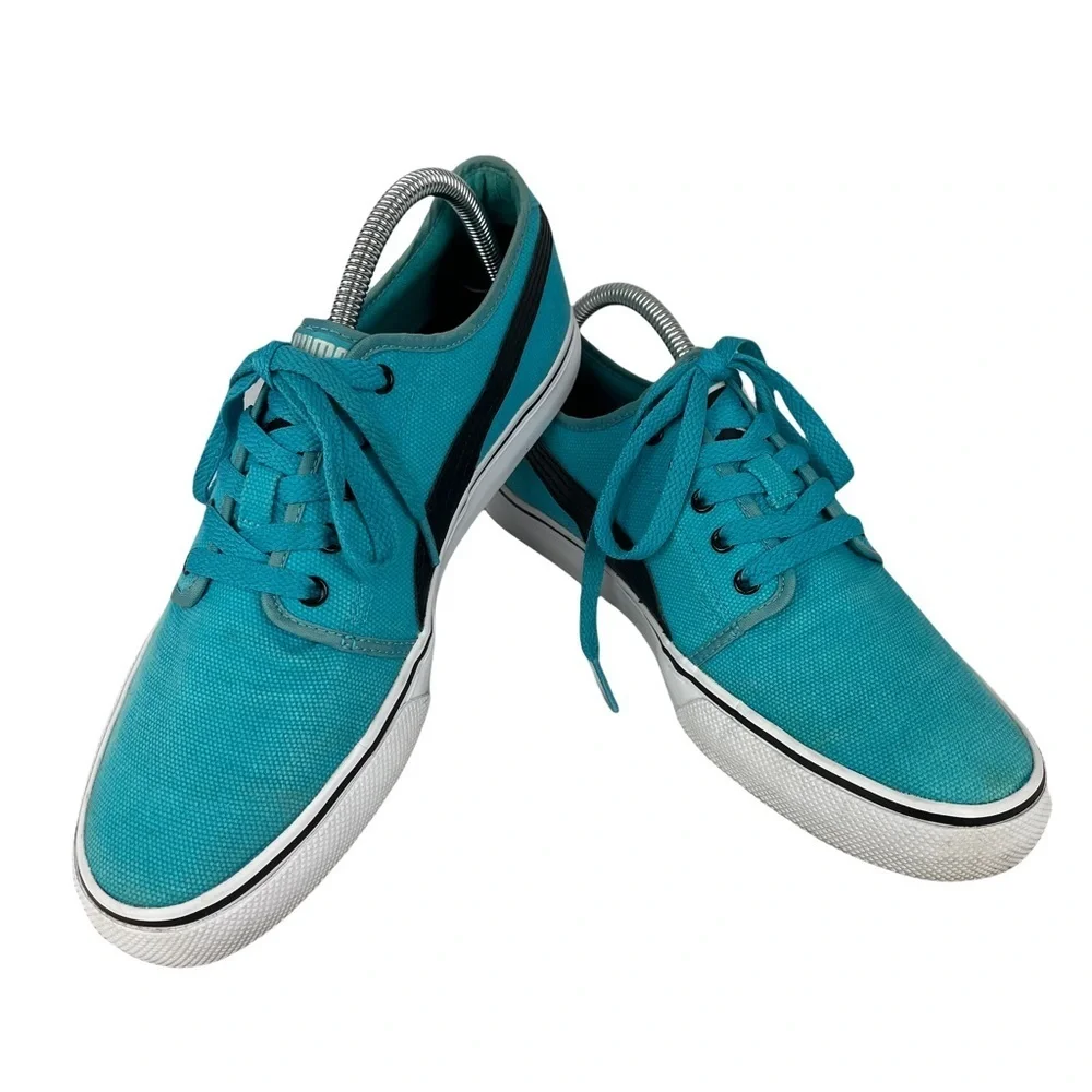 Puma Shoes Men 8 EL Alta Classic Blue‎ Canvas Low Top Fashion Sneakers